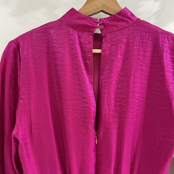 Finders Keepers Yasmine long sleeve mini dress in fuchsia Open Back Size 4 - Picture 3 of 6